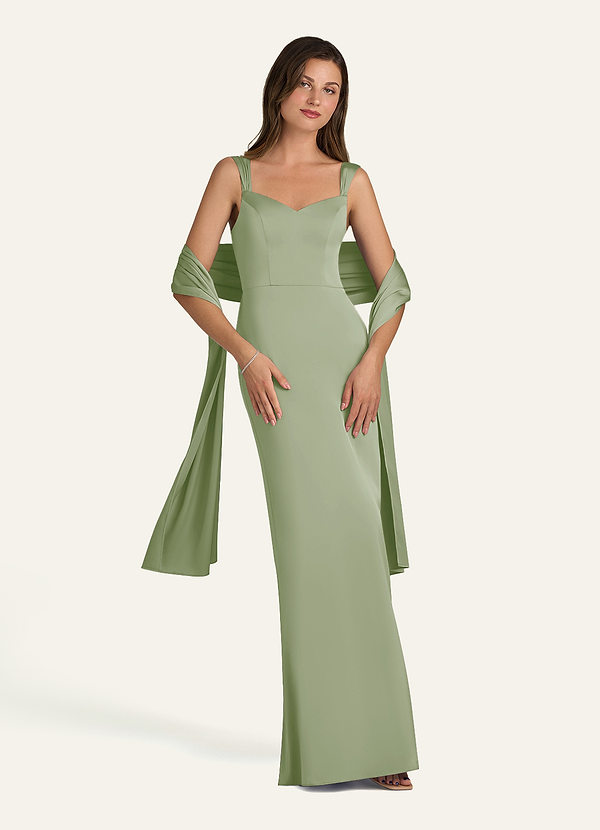 front Azazie Matching Color Stretch Satin Shawl