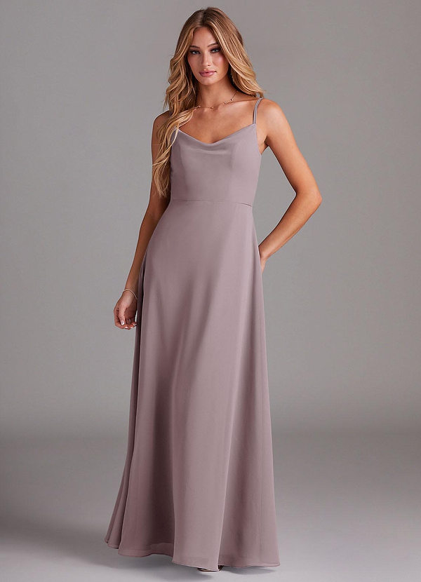 Azazie Daenerys Bridesmaid Dresses Dusk A-Line Cowl Chiffon Dress image1
