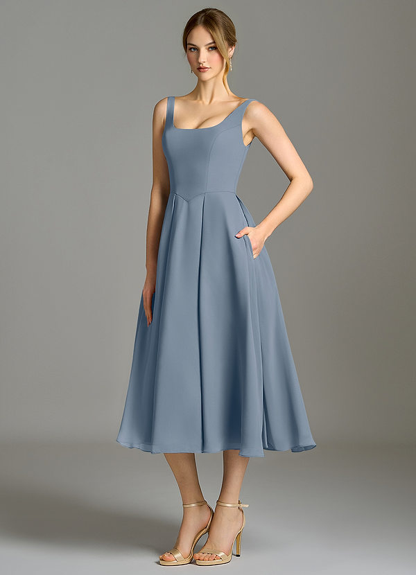 Azazie Amalie Bridesmaid Dresses Twilight A-Line Pleated Chiffon Dress image1
