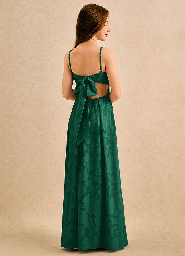 Azazie Snookums Girls Formal Klänningar för brudeflicka Klä A-Line i Blommig Utbrändhet Plisserad image1