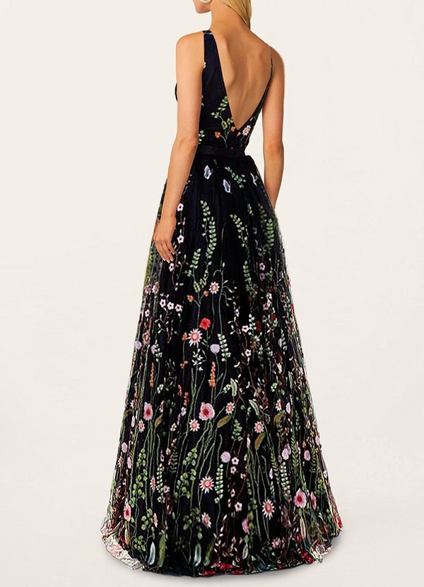 back Forever Lovable Black Floral Embroidered Maxi Dress
