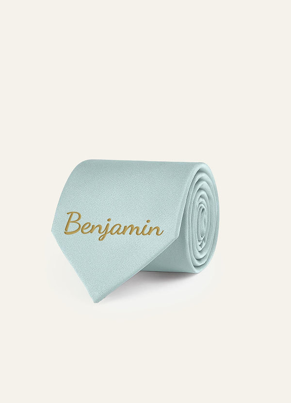 front Personalized Stretch Satin Embroidered Wide Tie