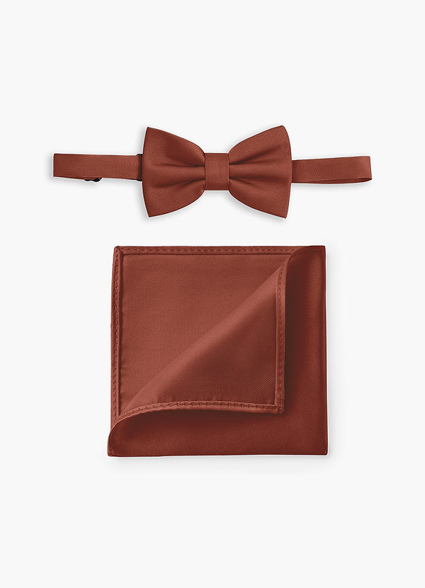 front Set aus verstellbarer Stretch-Satin-Fliege und Einstecktuch für Jungen