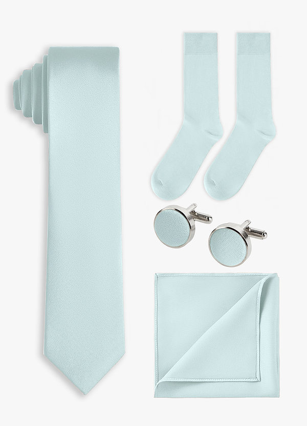 front Bijpassende kleur 4-delige stretch satijnen skinny stropdasset