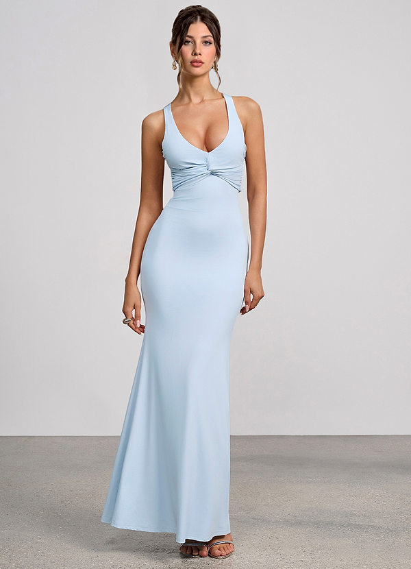 Zinnia Sky Blue Maxi Dress | Azazie