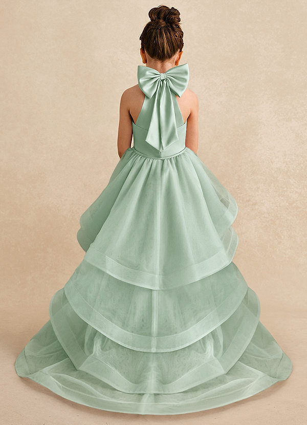 Azazie Bev Flower Girl Dresses Vestir Agave de Tule de Linha A com Conversível image1