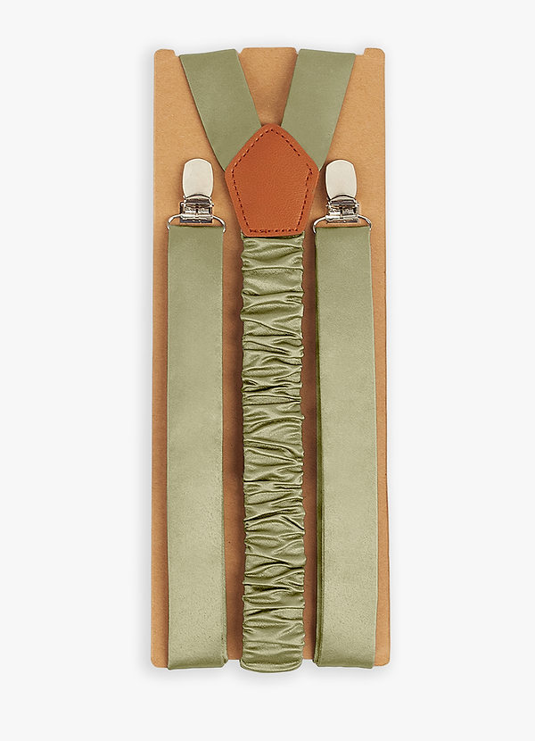 front Matching Color Matte Satin Suspenders