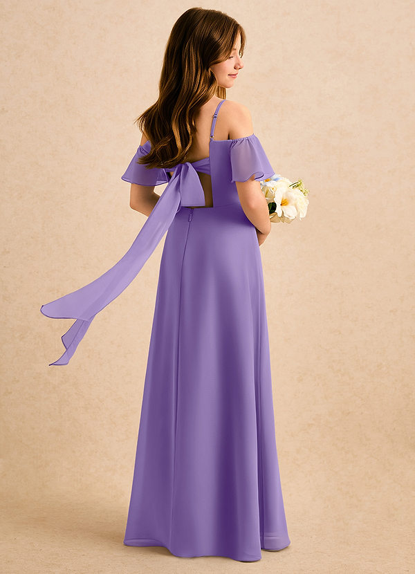 Azazie Robyn Girls Formal Sukienki dla dziewczynek sypiących kwiaty Linia A Dekolt w kształcie serca Szyfon Długość podłogi Sukienka image1