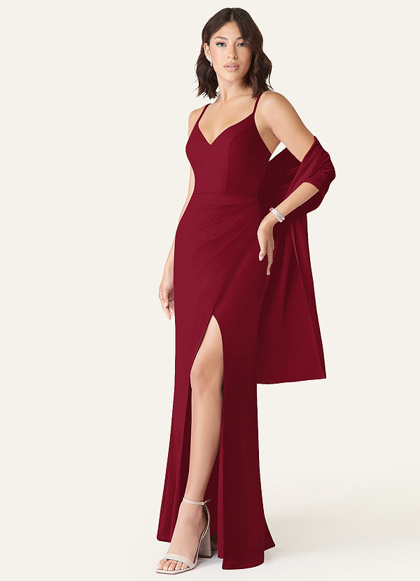 front Azazie Matching Color Chiffon Shawl