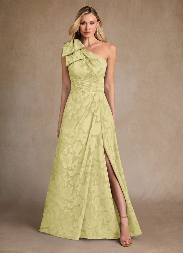 Azazie Easton Mother of the Brides Dresses Lemon Sorbet Ball-Gown One Shoulder Floral Burnout Dress image1