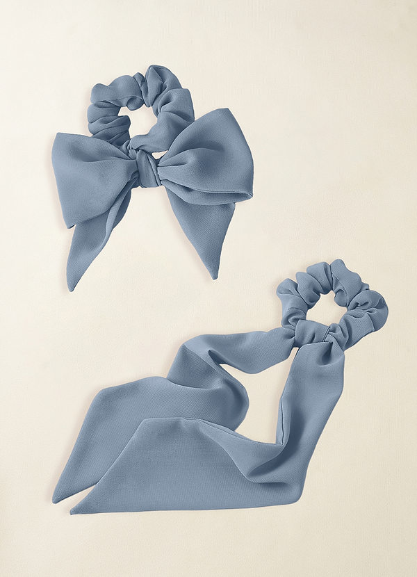 front Matching Color Chiffon Multiway Hair Scarf Scrunchie Set