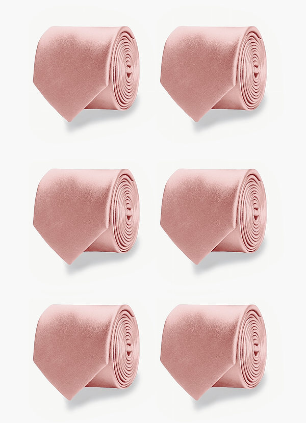 front Matte Satin Matching Groomsmen Tie Set – 6 Pieces