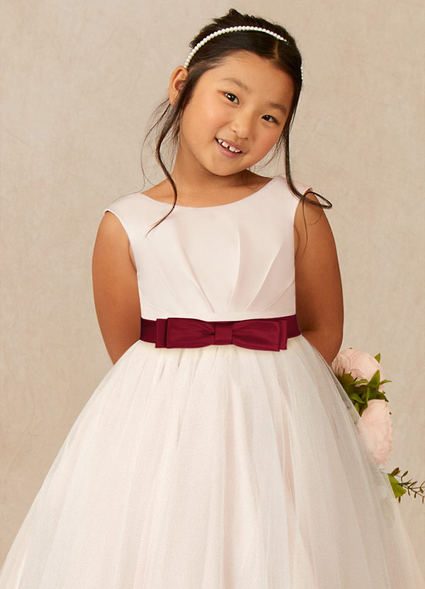 front Azazie Matching Color Satin Layered Bow Sash