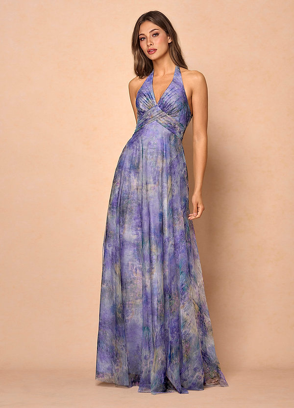 Josee Lilac Pleated Maxi Dress image1