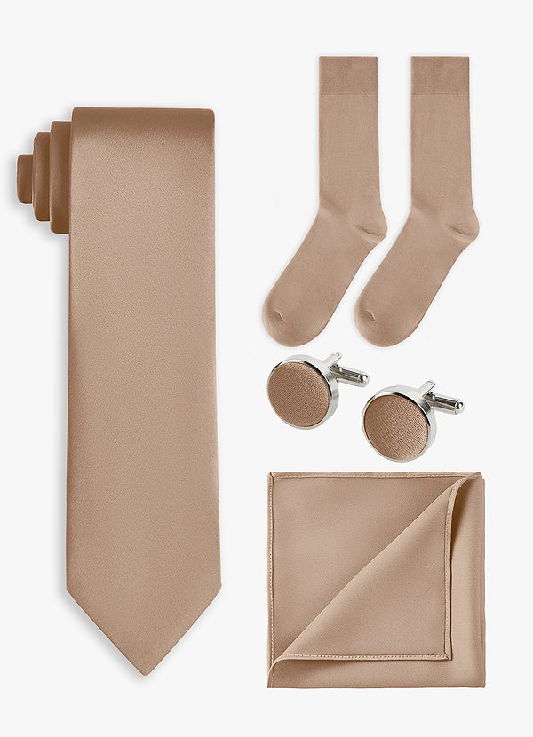 front Matching color 4-Piece Stretch Satin Wide Tie Set