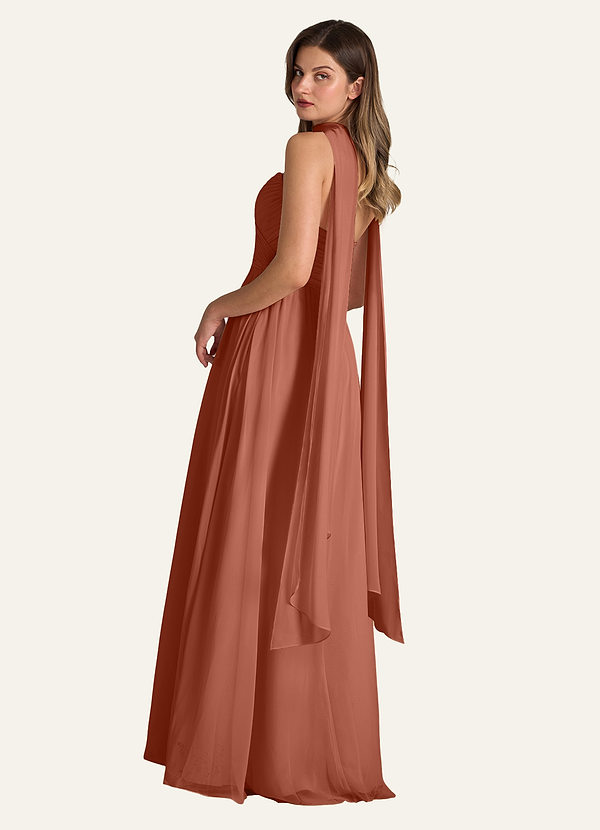 front Azazie Matching Color Chiffon Scarf