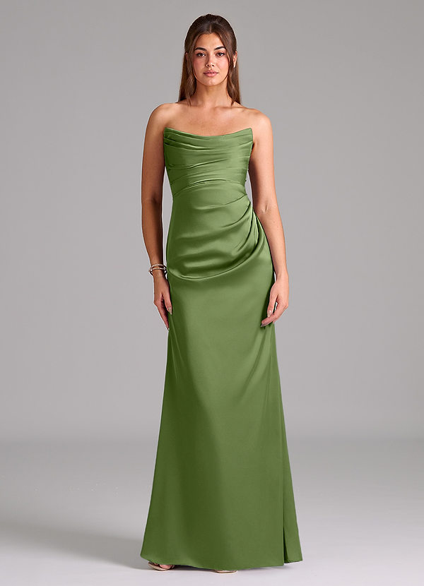 Azazie Lucille Bridesmaid Dresses Juniper Mermaid Strapless Stretch Satin Convertible Dress image1