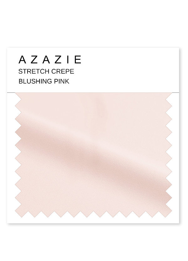 front Azazie Zartrosa Stretch-Crêpe-Muster