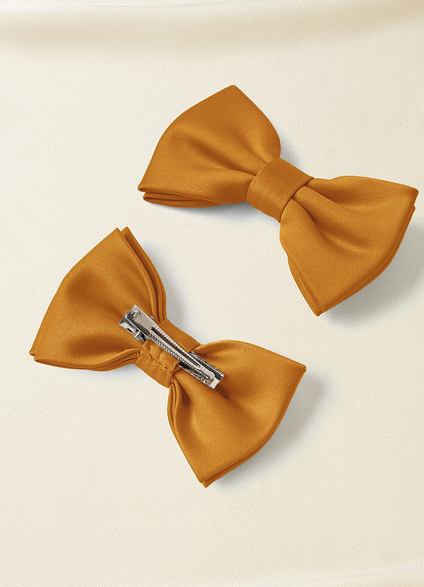 front Matte Satin Bow Hair Clip Set