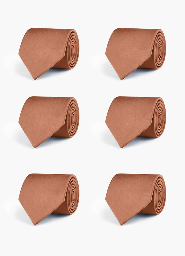front Stretch Satin Matching Groomsmen Tie Set – 6 Pieces
