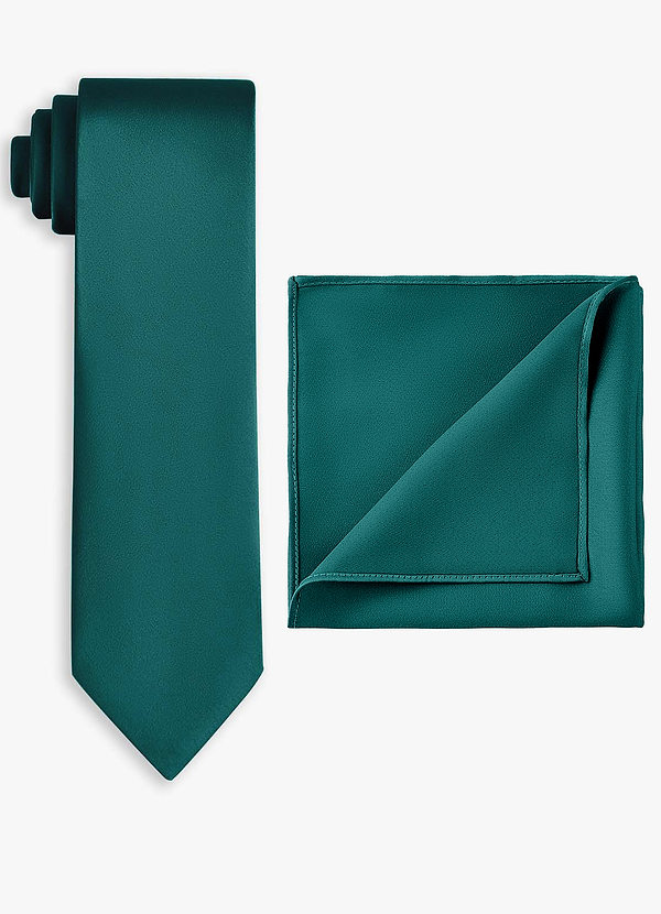 front Stretch Satin Wide Tie and Pocket Square Set