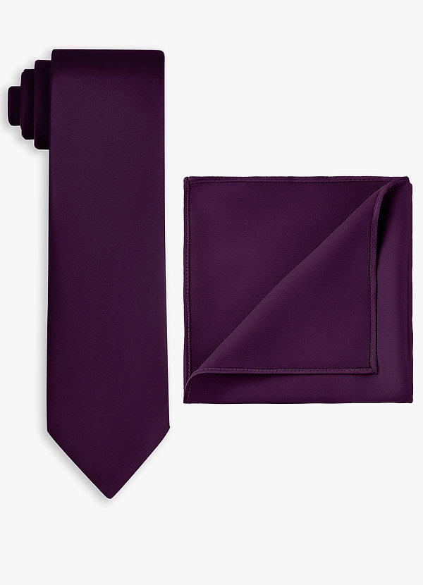 front Stretch Satin Wide Tie and Pocket Square Set