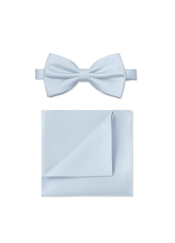 front Matte Satin Bow Tie and Pocket Square Set