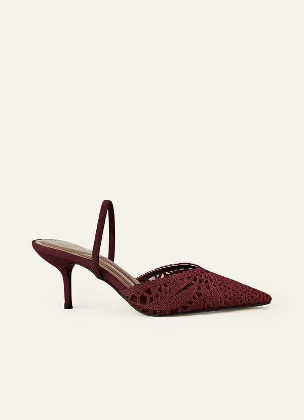front Scarpe da sposa eleganti con tacco alto e cinturino posteriore in rete intrecciata, punta affusolata.