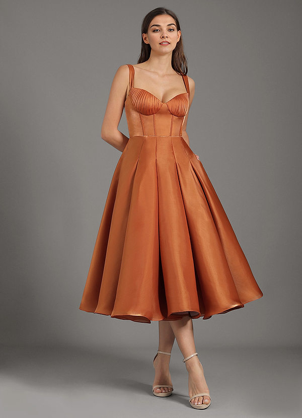 Luca Burnt Orange Midi Dress image1