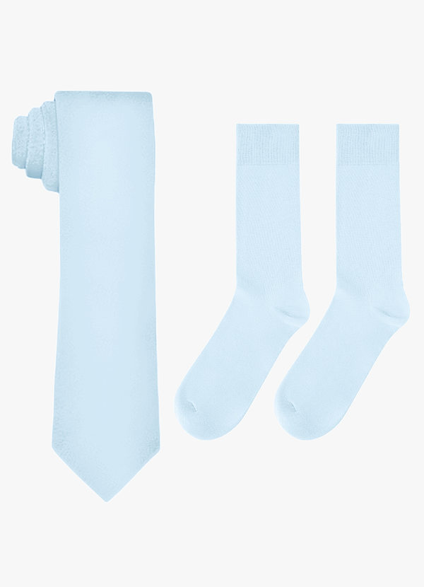 front Matching Matte Satin Wide Tie and Cotton Socks Set