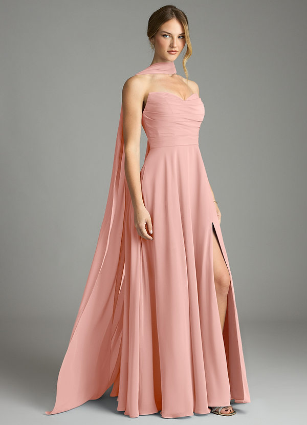 Azazie Ayla Abiti da Damigella Abito A-Line in Chiffon Scollo a Cuore Rosetta image1