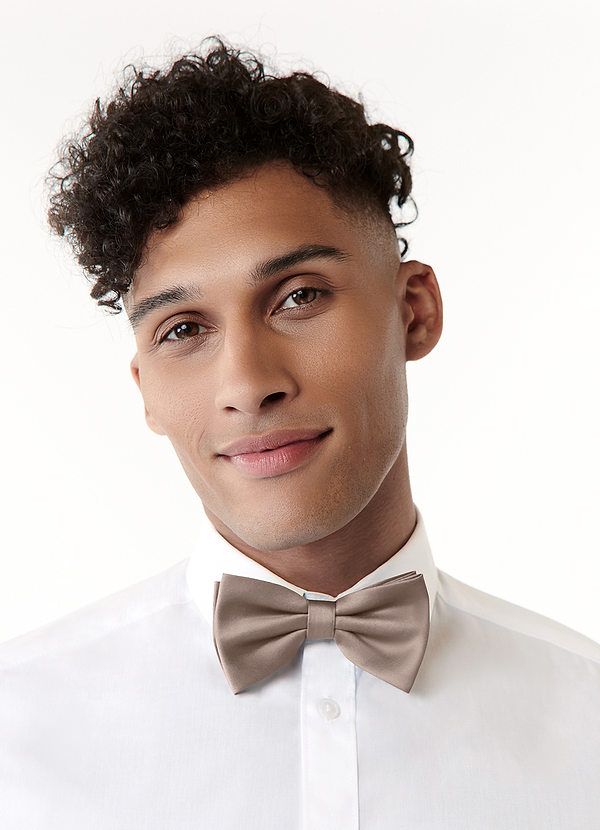 front Matte Satin Pre-Tied Bow Tie