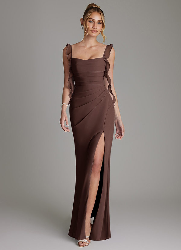 Azazie Jessamine Bridesmaid Dresses Ganache Mermaid Corset Chiffon Dress image1