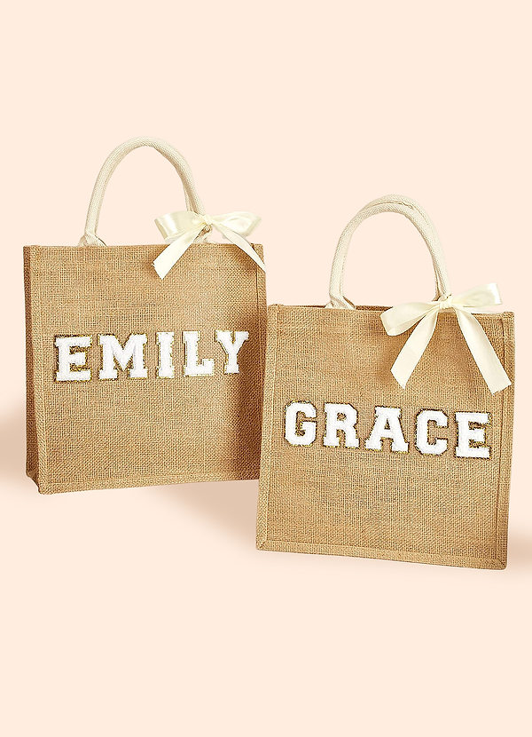 front Personalized Jute Tote Bag