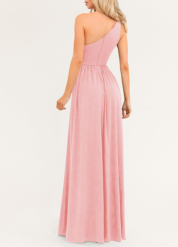 back On The Guest List Blushing Pink One-Shoulder Maxi Dress