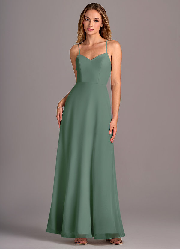 Azazie Mei Bridesmaid Dresses Eucalyptus A-Line Chiffon Dress image1