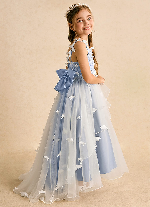 Azazie Darlina Flower Girl Dresses Ivory Ice Ball-Gown Lace Tulle Dress image1