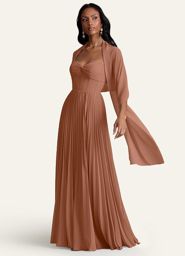 front Azazie Dopasowany kolor irlandzki szal szyfonowy