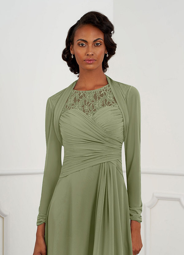 front Azazie Matching Color Shyann Mesh Wrap