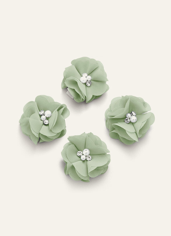 front Four-Piece Matching Color Chiffon Hair Clip Set