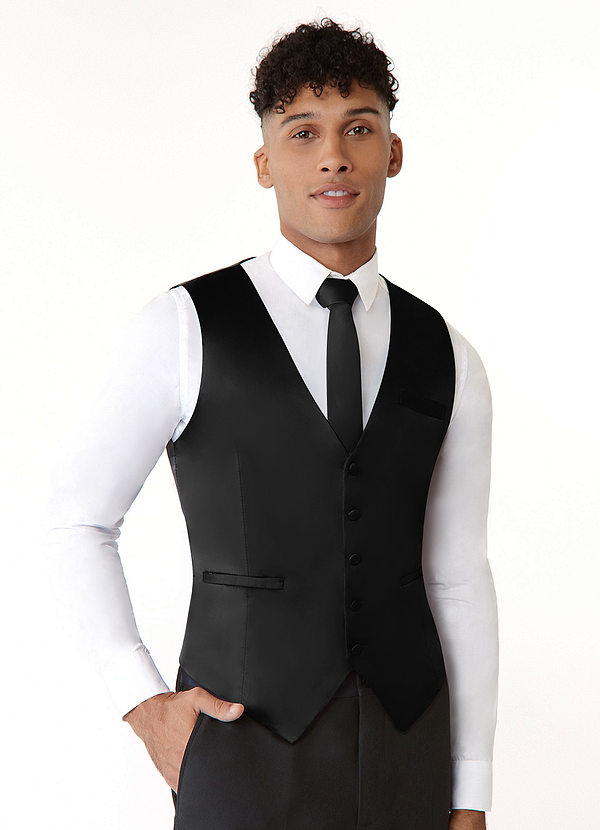 front Modern Matte Satin Vest
