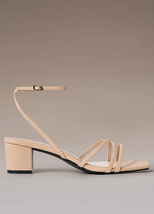 front Cross Strips Block Heel Sandals