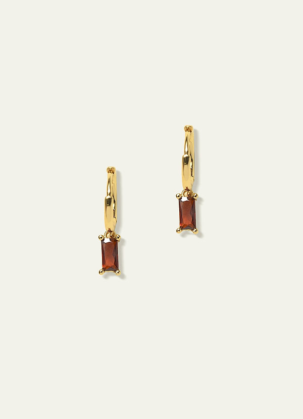 front 14K Gold Plated Birthstone Huggies
