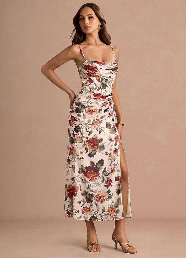Aurra Cream Multi Midi Dress image1