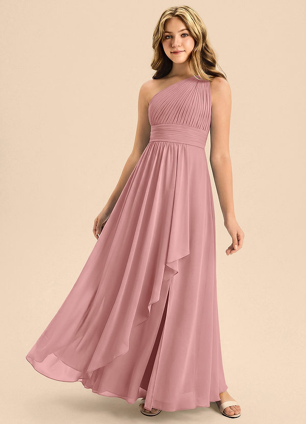 Skye Junior Dusty Rose A-Line Pleated Chiffon Dress image1