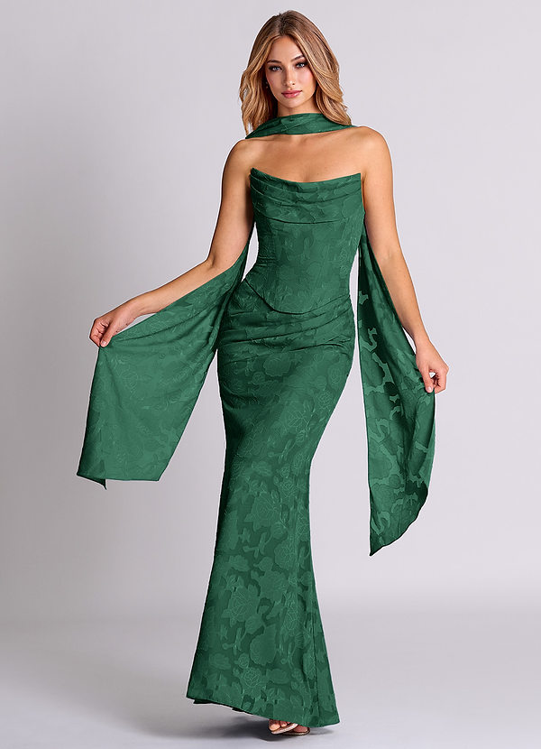 Azazie Sorrel Suknie dla druhen Syrena Gorset Kwiatowe wypalenie Do ziemi Sukienka image1