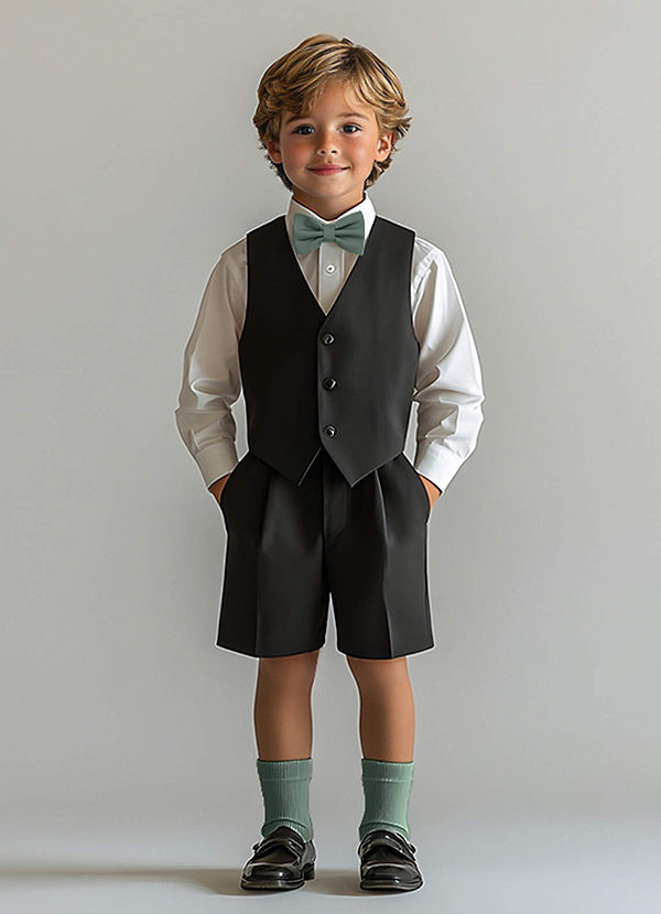 front Boy's Stretch Satin Bow Tie & Cotton Socks Set