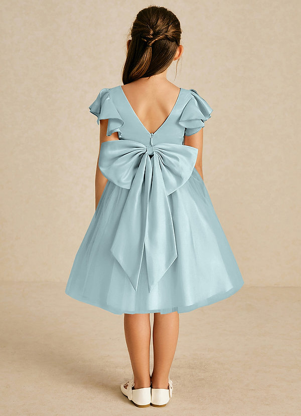 Azazie Kaeya Robes de Fillette d'Honneur Robe Trapèze en Tulle Arc Brume image1