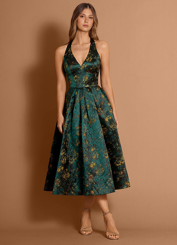 Emiko Deep Green Midi Dress image1