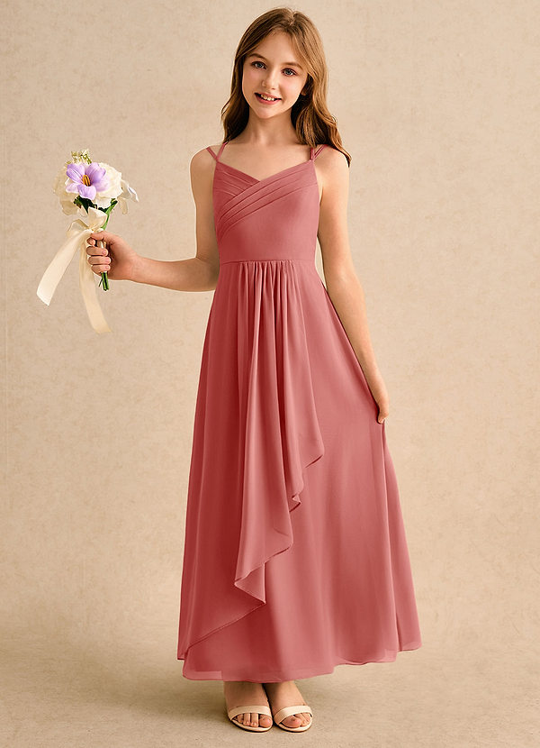 Azazie Zaida Girls Formal Blommflicksklänningar Klänning A-Line i Chiffong Plisserad image1